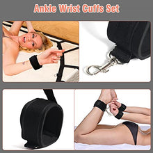 Load image into Gallery viewer, Sex Bondage BDSM Kit Bed Restraints Set, Super Easy Install Sex Rope Adjustable Straps, Sex Toys with Handcuffs Ankle Cuff for Adults Women Couples Game Pleasure
