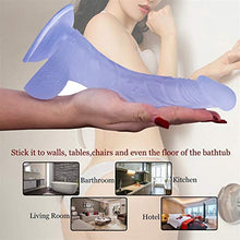 Load image into Gallery viewer, Didldos Realistic Dildo Curved and Firm. Realistic Penis and Suction Cup Base for Hands-Free Play, Adult Sex Toys Vagina G-spot and Anal Fetish 9&quot; (Color : Blue)
