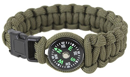 Rothco Paracord/Compass Bracelet, Olive Drab, 7''