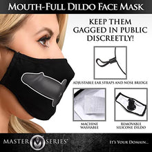 Load image into Gallery viewer, MASTER SERIES Mouth-Full Premium Silicone Dildo Face Mask for Men Women &amp; BDSM Couples. Breathable Cotton Face Mask with Hidden Silicone 2.8 Inch Dildo Gag. Machine Washable - Black
