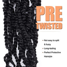 Load image into Gallery viewer, Tiana Passion Twist Hair 6 Inch - 1 Pack 1B Natural Black Short Bob Hairstyle Crochet Braids, Handmade Pre-Twisted Pre-looped Synthetic Braiding Hair Extensions (6&quot; 1B, 1P)
