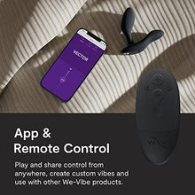 Load image into Gallery viewer, We-Vibe Vector + Vibrating Butt Plug - Male Prostate and Perineum Massager Toy - Remote Anal Toy for Men Couples - App &amp; Remote Controlled - Flexible - Silicone Sex Toys for Adults - Charcoal Black
