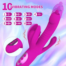 Load image into Gallery viewer, Rabbit Vibrator for Women, PUWCBZE G Spot Dildo Vibrator with 10 Powerful Vibrations &amp; 8 Thrusting Tongue Licking, Adult Sex Toys for Couple
