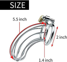 Load image into Gallery viewer, Male Chastity Device Hypoallergenic Stainless Steel Cock Cage Penis Ring Virginity Lock Chastity Belt Adult Game Sex Toy
