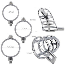 Load image into Gallery viewer, Male Chastity Device, Penis Cage with 3 Difference Size Rings Set Cock Cage Penis Exercise with Padlock Sex Toy for Men Romi
