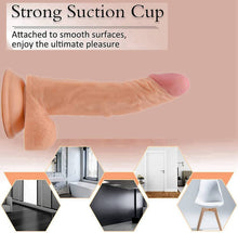 Load image into Gallery viewer, 8 inches Pretty Flesh-Colored Female Silicone Suction Cup Realistic Classic Dick Wand
