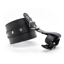 Load image into Gallery viewer, PU Leather Hand Wrist to Thumbs Cuffs Bondage Belts Cosplay BDSM Ankle Wrist Hogtie Strap with Toes Restraints Sex Toys (Ankle Cuff)
