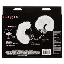 Load image into Gallery viewer, CalExotics Ultra Fluffy Furry Cuffs Handcuff Sex Key Holster Adults Law Enforcement Role Play BDSM Restraining - White - SE-2651-50-3
