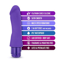 Load image into Gallery viewer, Blush Marco - 7.75&quot; Pure Platinum Cured Purio Liquid Silicone Vibrator Dildo - Satin Smooth Ultrasilk - 2&quot; Thick - IPX7 Waterproof - Tunable Rumbly Vibrations - 5 Yr Warranty - for Women - Purple
