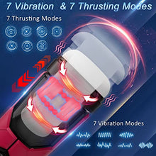 Load image into Gallery viewer, Tazew Automatic Male Masturbator with Penis Ring - Male Masturbators Cup with 7 Thrusting &amp; Vibration Modes - Electric Pocket Pussy Male Stroker Toy - Adult Male Sex Toys for Men - Male Masturbators
