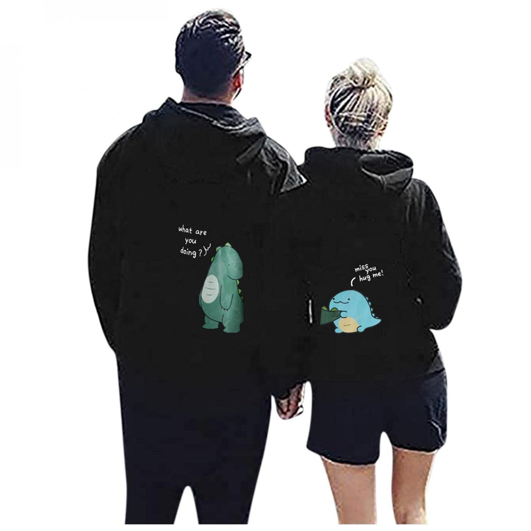 XBKPLO Couples Sweatshirts for Him and Her Valentines for Couples Famliy Matching Sets Newlywed Sports Set Cute Couple Gifts Black