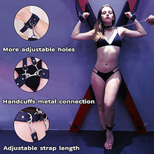 Load image into Gallery viewer, Xocity BDSM Kits Sex Bondage Cover Neck Choker with Traction Chain 2 Straps 4 Handcuffs, Sub Restraints Sex Toy for Women SM Thigh Restraint Sling(Black)
