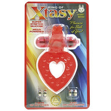 Load image into Gallery viewer, Ring of Xtasy Rabbit Heart Cock Ring - Red with Free Bottle of Adult Toy Cleaner
