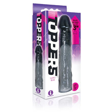Load image into Gallery viewer, Sexy, Kinky Gift Set Bundle of Massive Triple Threat 3 Cock Dildo and Icon Brands Toppers - Black, Extender Sleeve
