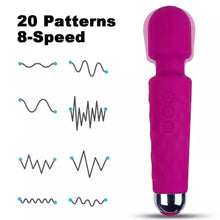 Load image into Gallery viewer, Pink 20 Patterns Mini Wand Massager USB Rechargeable Silicone AV Vibrator Pleasure Woman Stimulation Toys 2023
