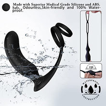 Load image into Gallery viewer, 3 in 1 Vibrating Prostate Massager Anal Vibrator - 9 Patterns Anal Plug with Cock Ring, Super Vibration G-spot Vibrator with Remote, Adult Sex Toys for Men, Women Pleasure
