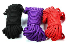 Load image into Gallery viewer, BDSM Shibari Bondage Rope Restraint Kit for Sex | 3 x PC 96 Feet Black Red &amp; Purple Soft Adult Sex Toy | Fetish Things for Women Men + Couples | Bondageromance Restraining Handcuff Equipment Set
