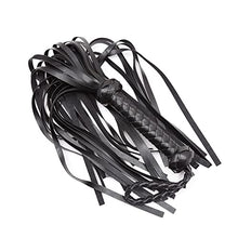 Load image into Gallery viewer, VENESUN Bondage Spanking Flogger, 18.9inch Faux Leather Whips for Adult BDSM Play, Black
