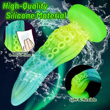 Load image into Gallery viewer, 9.6&quot; G-Spot Dildo Silicone Tentacle Dildo, Huge Realistic Dildo Glow-in-The-Dark Anal Plug with Strong Suction Cup Monster Dildo for P-Spot Stimulation Adult Sex Toy for Women &amp; Men, Blue Yellow
