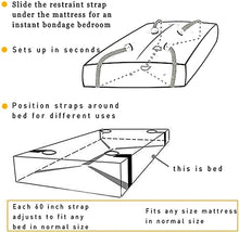 Load image into Gallery viewer, Bed Bondaged Restraints Sex Kit for Couples Under Bed King Size Adjustable Sexy Straps and Restraints Tied Down Arms and Legs On Bed Bedroom Sex Restraining Women Submissive Kit Women&#39;s Hoodies (B02)
