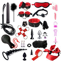28pcs Bed Restraint Sex Bondage for Adult Couple Sex Cuff Tied Down Arm and Leg Chain with Handcuff Bondage Adult Kit BDSM Restraints Bondage Adult Kit Sex Restraintants Set for Women SM Toys (7) (10)