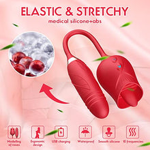 Load image into Gallery viewer, Rose Toy Vibrator for Woman, Rose Toy with 10 Thrusting &amp; Vibration Modes, Rose Sex Stimulator for Women with Thrusting Dildo, Sex Toys with Clitoral Tongue, Sexual Tools for Women(red)
