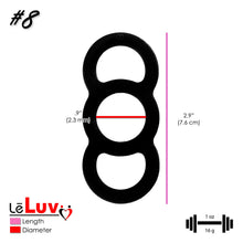 Load image into Gallery viewer, LeLuv Loop Handle Penis Tension Ring Eyro Slippery Blue Silicone .9 inch Unstretched Diameter Single
