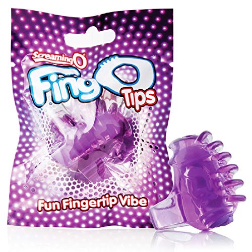 Screaming O FingO Tips Purple with Free Bottle of Adult Toy Cleaner