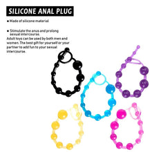 Load image into Gallery viewer, Silicone Anal Bead Anal Sex Toys for Men Women,Anal Beads Butt Plug 12 inch 10 Graduated Anal Chain Link-Purple
