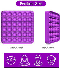 Load image into Gallery viewer, Shatchi Geometric/Animal/Apple Shapes Push Bubble Pop up Sensory Silicon Extrusion Fidget Toy, Stress Anxiety Relief Autism Special Needs Squeeze Tools for Kids Adult, Purple
