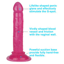 Load image into Gallery viewer, 5.3in Mini Silicone Realistic Silicone Suction Cup Realistic Classic Dick Wand with Strong Suction (Pink)
