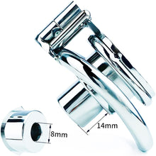 Load image into Gallery viewer, Negative Metal Stainless Steel Catheter Cock Cage Short Male Chastity Device Penis Lock Rings Adult BDSM for Men 51D (Double -Ring 40mm)
