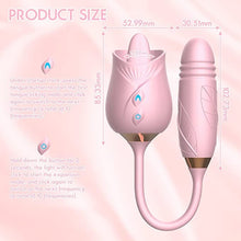 Load image into Gallery viewer, Rose Toy Vibrator for Women - 3 in 1 Clitoral Stimulator Tongue Licking Thrusting G Spot Dildo Vibrator with 9 Modes, Rose Adult Sex Toys Games, Clitoris Nipple Licker for Women Man Couple (Red)
