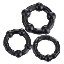 Load image into Gallery viewer, Cock Rings for Male Sex Cock Ring Erection Soft Silicone Penis Ring for Men Couples Sensory Adjustable Rubber Black
