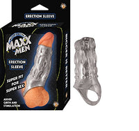 Maxx Men Erection Sleeve - Clear with Free Bottle of Adult Toy Cleaner