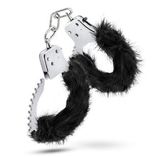 Load image into Gallery viewer, Blush Novelties - Temptasia Metal Hand Cuffs Plush Faux Fur Wrist Restraints Couples Bondage BDSM Kinky Sex Toy - Black
