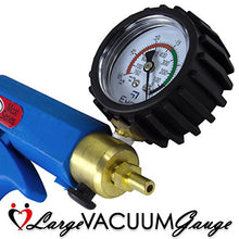 Load image into Gallery viewer, LeLuv Vibrating Penis Pump LeLuv Maxi Blue Plus Rubberized Vacuum Gauge with Premium Silicone Hose and 4 Sizes of Constriction Rings 9 inch x 1.75 inch Cylinder
