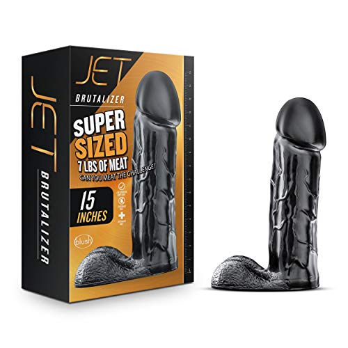 Blush Jet Brutalizer Giant Realistic Dildo, Sex Toy for Men, Sex Toy for Adults, Carbon Metallic Black