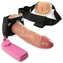 Load image into Gallery viewer, LeLuv Strap-On Male Hollow 7 Inch Vibrating Tip with Realistic Opening
