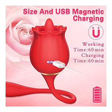 Load image into Gallery viewer, Ladies Rose Toy Vibrator - Clitoral Stimulator Tongue Licking Insertion G-spot Massager, Rose Adult Toy Game, Clitoral Nipple licker for Ladies Men Couples. (Color : Big Red)
