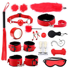 Load image into Gallery viewer, New BSDM Sex Toys for Couples Ribbon red 16-Piece Sex Set Binding Set Equipped with Adult Lock Sex Toys
