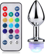 Load image into Gallery viewer, Light Up Anal Plug for Women Valentine&#39;s Day Gifts- Large Silver
