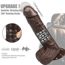 Load image into Gallery viewer, 8.6 Inch Brown Realistic Thrusting Dildo Vibrator with 360 Rotating &amp; Heating for Women, Electric Silicone Dildos Rechargeable Sex Toy with Strong Suction Cup &amp; Remote Control for G Spot Anal Play
