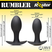 Load image into Gallery viewer, Rooster Rumbler Large Vibrating Silicone Butt Plug for Men, Women, &amp; Couples. 3 Speeds &amp; 4 Modes of Rumbling Vibration Premium Silicone Butt Plug, 1 Piece, Large, Black.
