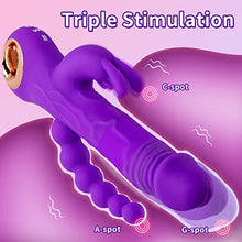 Load image into Gallery viewer, Thrusting Rabbit Vibrator G Spot Clitoral Anal Dildo Stimulator Adult Sex Toys with One Click Enhancement, 3 Powerful Thrusting Speeds &amp; 9 Vibrating Vagina Nipples Stimulation for Women (A-Purple)
