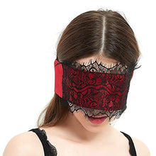 Load image into Gallery viewer, VANFAVORI Sexy Blindfold 2 Pack with Lace, Silky Satin Sleeping Eye Mask Cover Bondage Tie for Women Men Couples Adults Play Meditation, 58 inches Long, Burgundy Red
