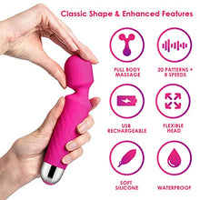 Load image into Gallery viewer, Personal Wand Massager - 8 Powerful Speeds and 20 Vibration Modes Mini Cordless Wand Massager for Women, Relief Relax Muscles (Foot &amp; Neck &amp; Back)
