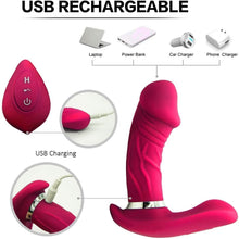 Load image into Gallery viewer, Wearable Clitoral G-spot Butterfly Vibrator, Wireless Remote Control Nipple Suction Cup Vibrator, 7 Powerful Vibrations, Rechargeable Adult Female Sex Toy Thrust Realistic Dildo
