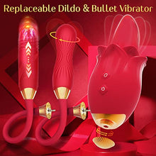 Load image into Gallery viewer, Female Sex Toy, Sex Stimulator for Women, 3 in 1 Female Clit Vibrator with Tongue &amp; Replaceable Thrusting Dildo &amp; Bullet Vibrator Wand, Sex Toy, Adult Sex Toys Games
