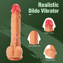 Load image into Gallery viewer, Realistic Dildo Sex Toy, 8.7 Inch Thrusting Dildos Vibrator for Women Pleasure with 8 Vibrating Rotation and Heating, Silicone Suction Didlo Telescopic Penis for G Spot Clitoral Anal Stimulation
